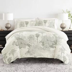 Reversible 3-Pc. Duvet Cover Set King/California King Palm Tree Print